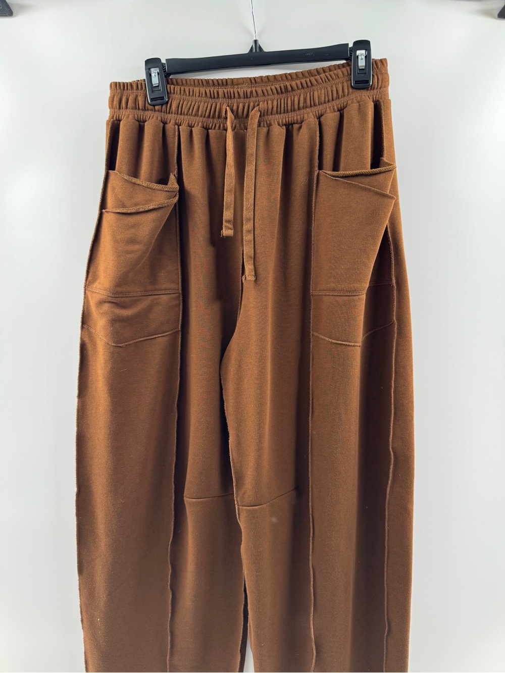 Yanekop Brown Wide Leg Patchwork Sweatpants – Women’s Large - Picture 3 of 8